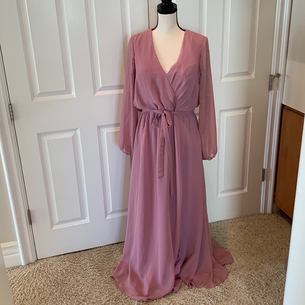 JJs House dusty rose full length dress